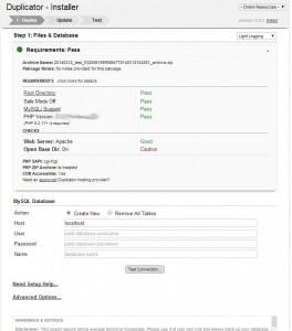installer copie site wordpress