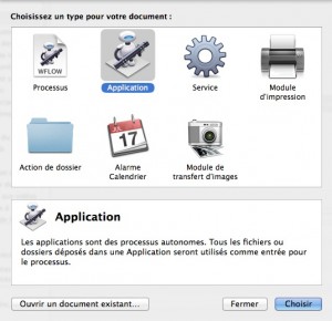Choix de l'action à executer