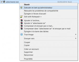 exécution administrateur