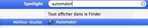 Lancement d'automator sous Mac OSX
