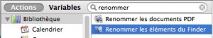 Choisir le script renommer les éléments du finder